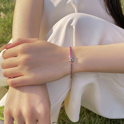 [GALE]Radiant Colorful Round Cut Party Bracelet
