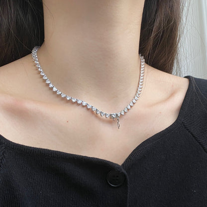 [GALE]Ornate Heart Cut Tennis Necklace