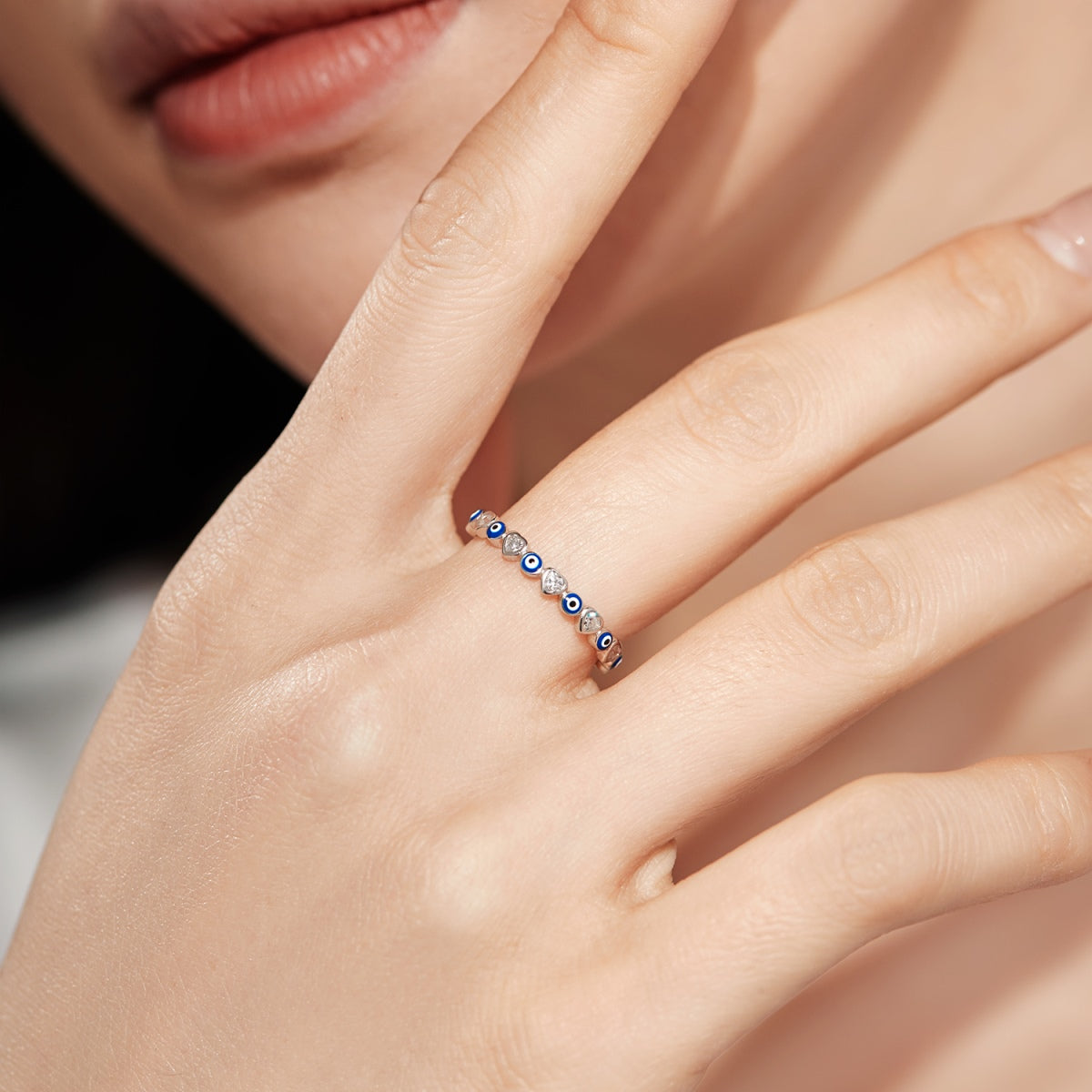 [GALE]Radiant Colorful Round Shape Daily Ring