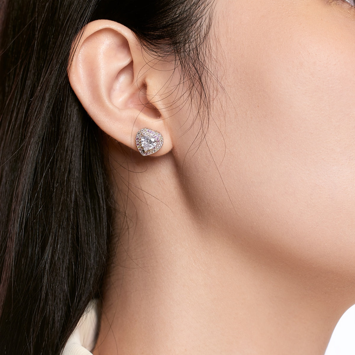 [GALE]Dazzling Heart Shape Lover Earrings