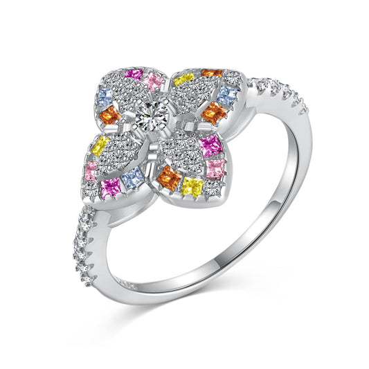 [NEU] Luxuriöser, farbenfroher Bankettring in Blumenform