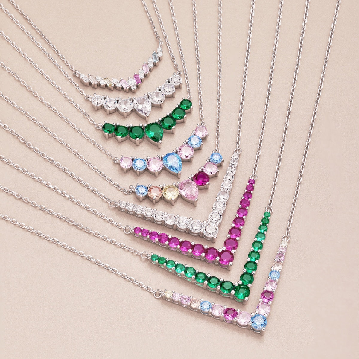 [GALE]Dazzling Rainbow Necklace