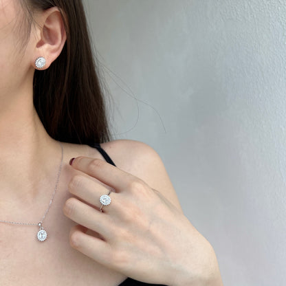 [GALE]Delicate Radiant Oval Cut Daily Earrings