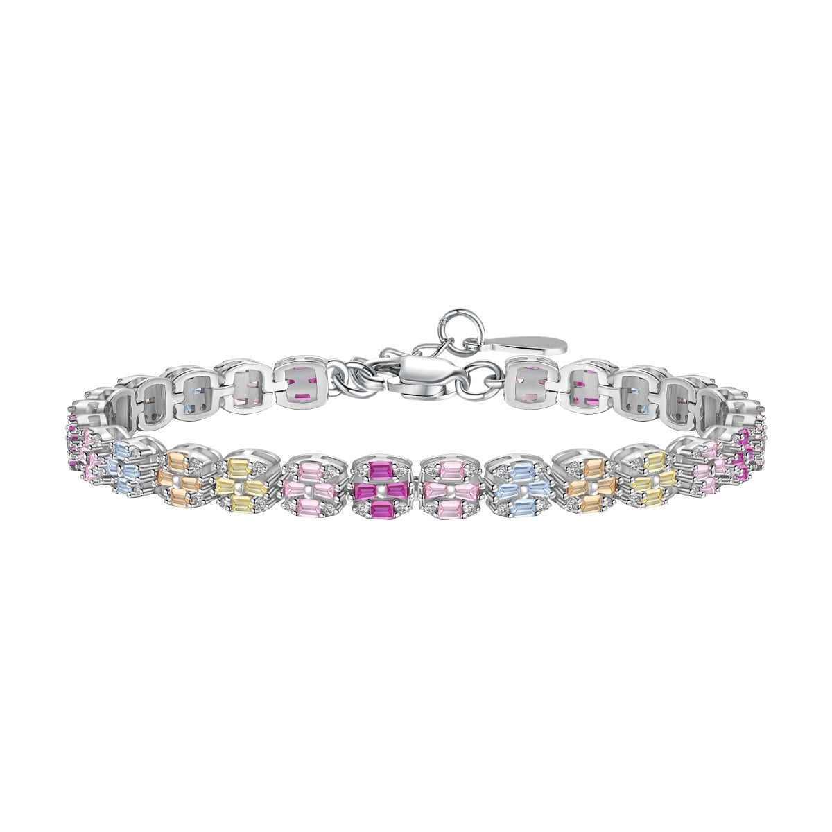 [GALE]Delicate Colorful Emerald Cut Daily Bracelet