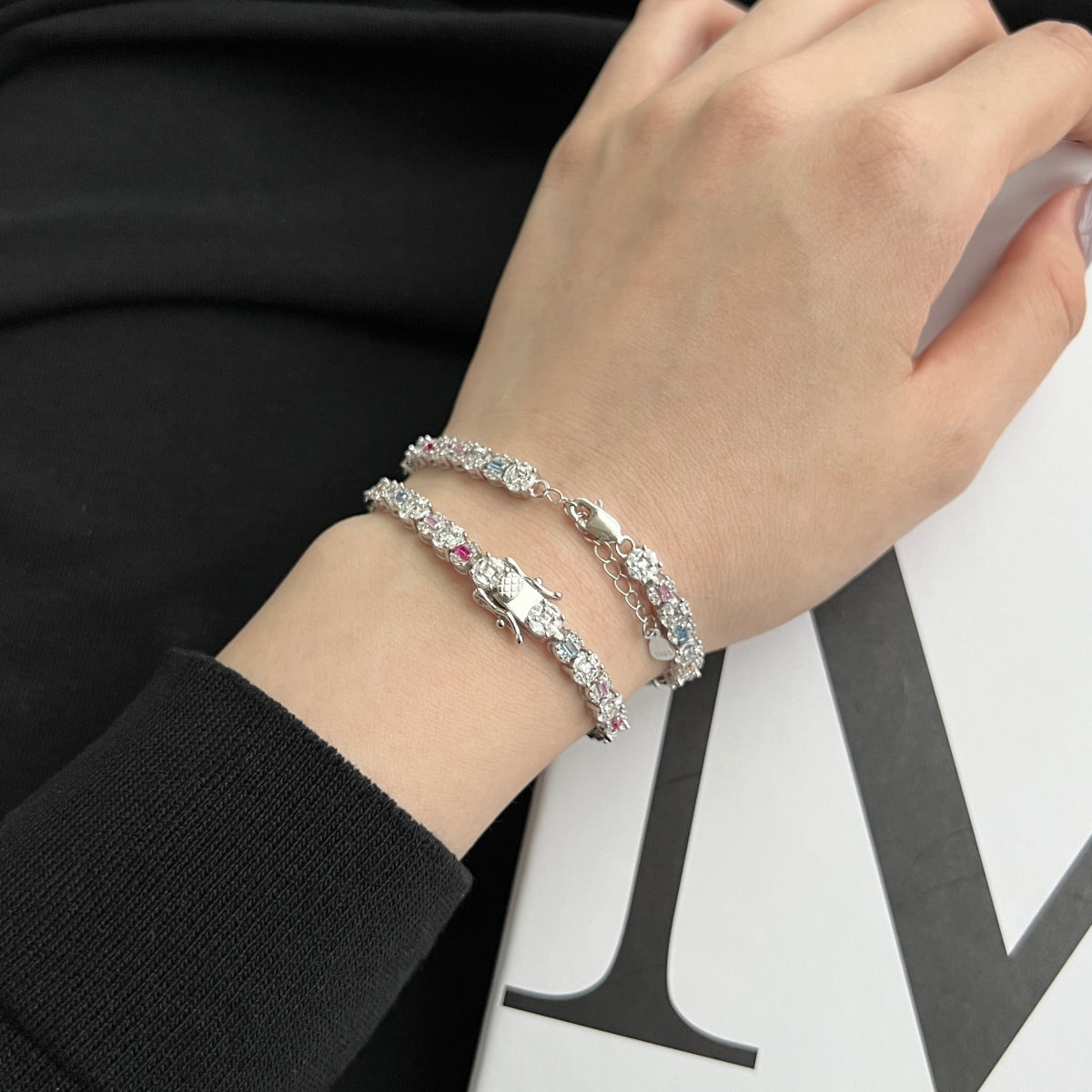 [GALE]Dazzling Radiant Multi Cut Daily Bracelet