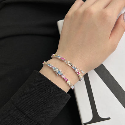 [GALE]Ornate Sparkling Multi Cut Party Bracelet