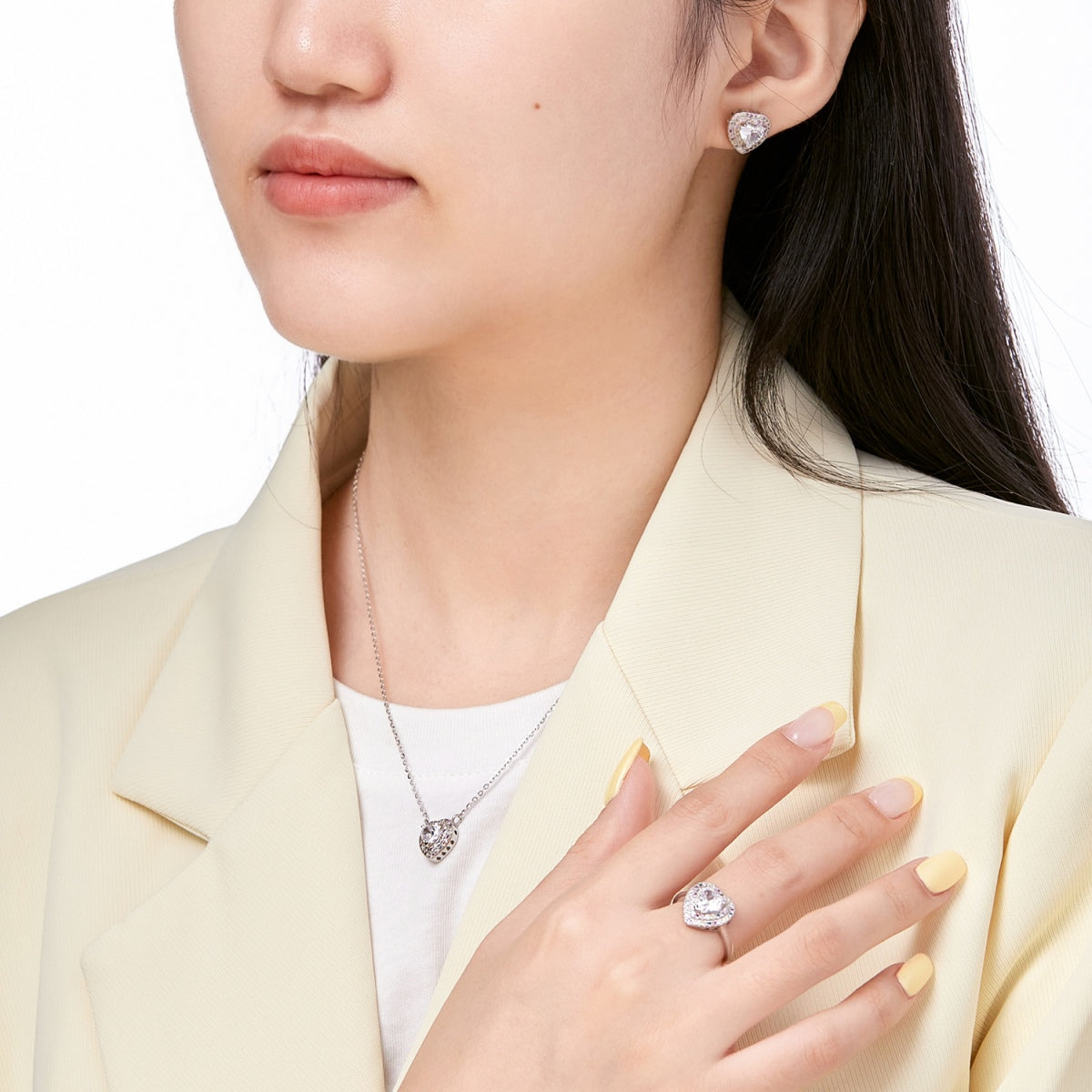 [GALE]Delicate Ebullient Heart Shape Wedding Ring