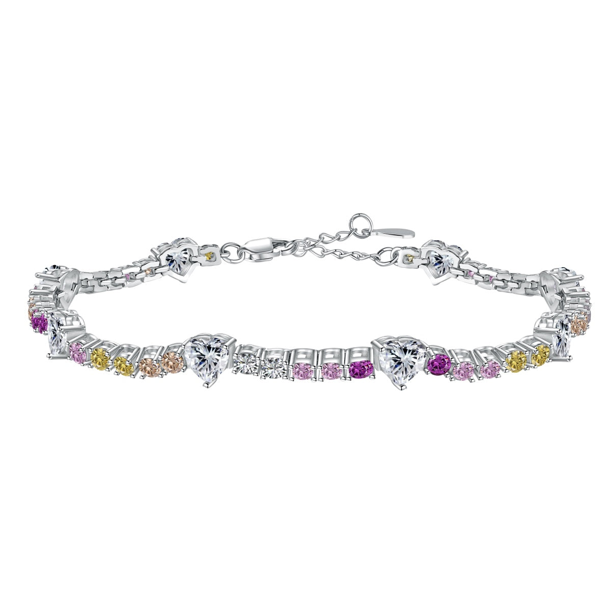 [GALE]Romantic Heart Shape Round Cut Lover Bracelet