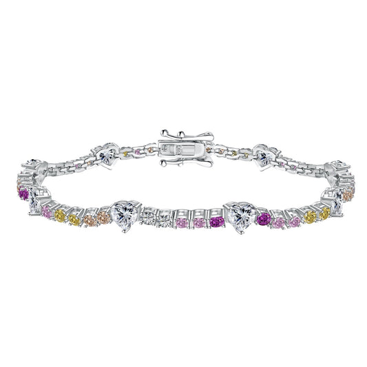 [NOVO] Romantisches Armband in Herzform mit rundem Schliff für Verliebte