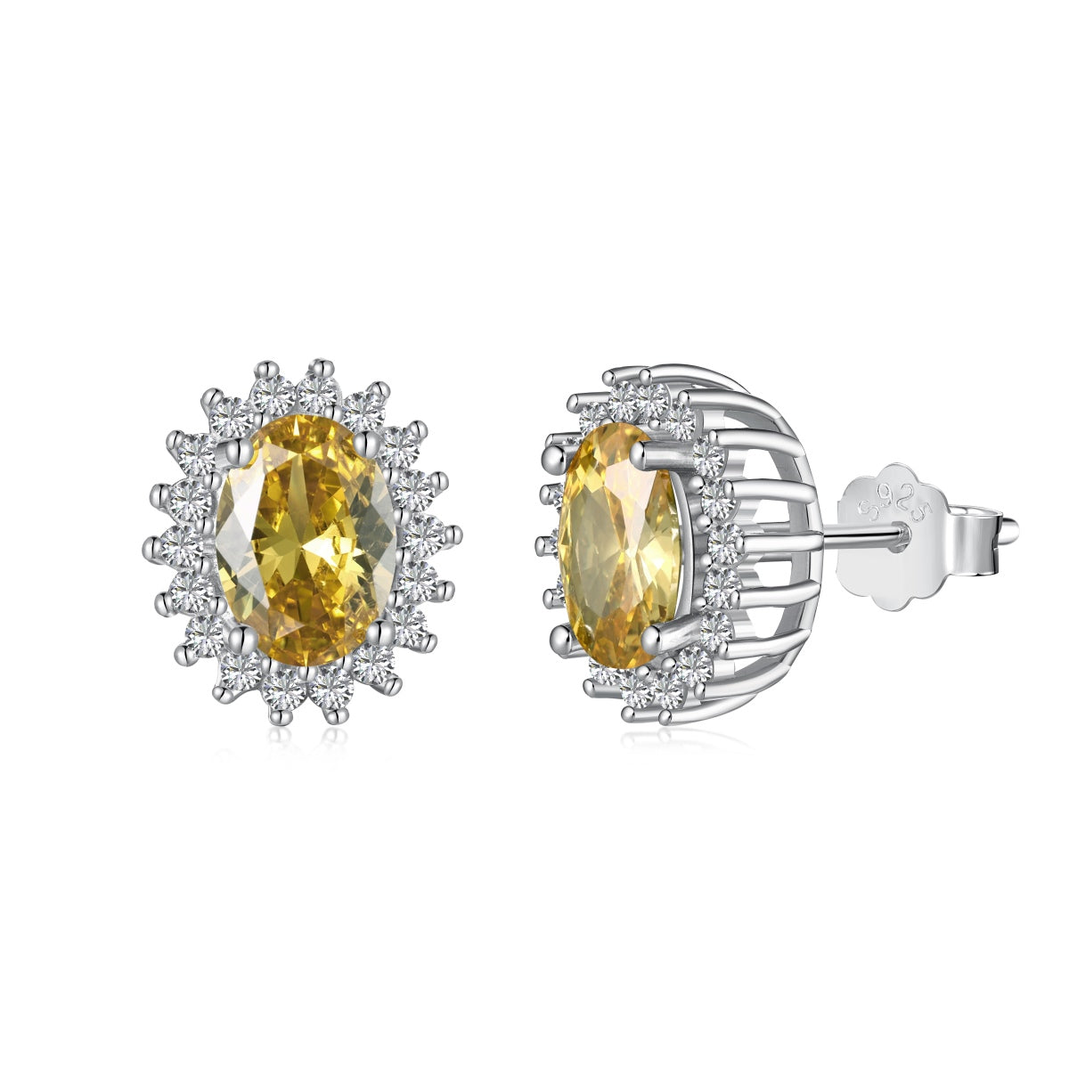 [GALE]Delicate Radiant Oval Cut Daily Earrings