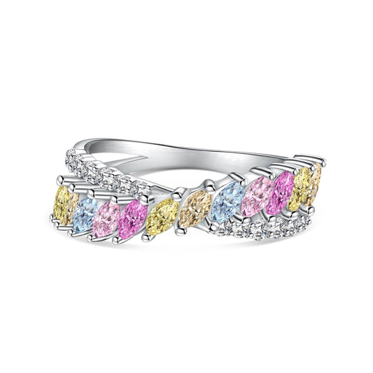 [NEU] Einzigartiger, farbenfroher Marquise-Schliff-Ring für jeden Tag