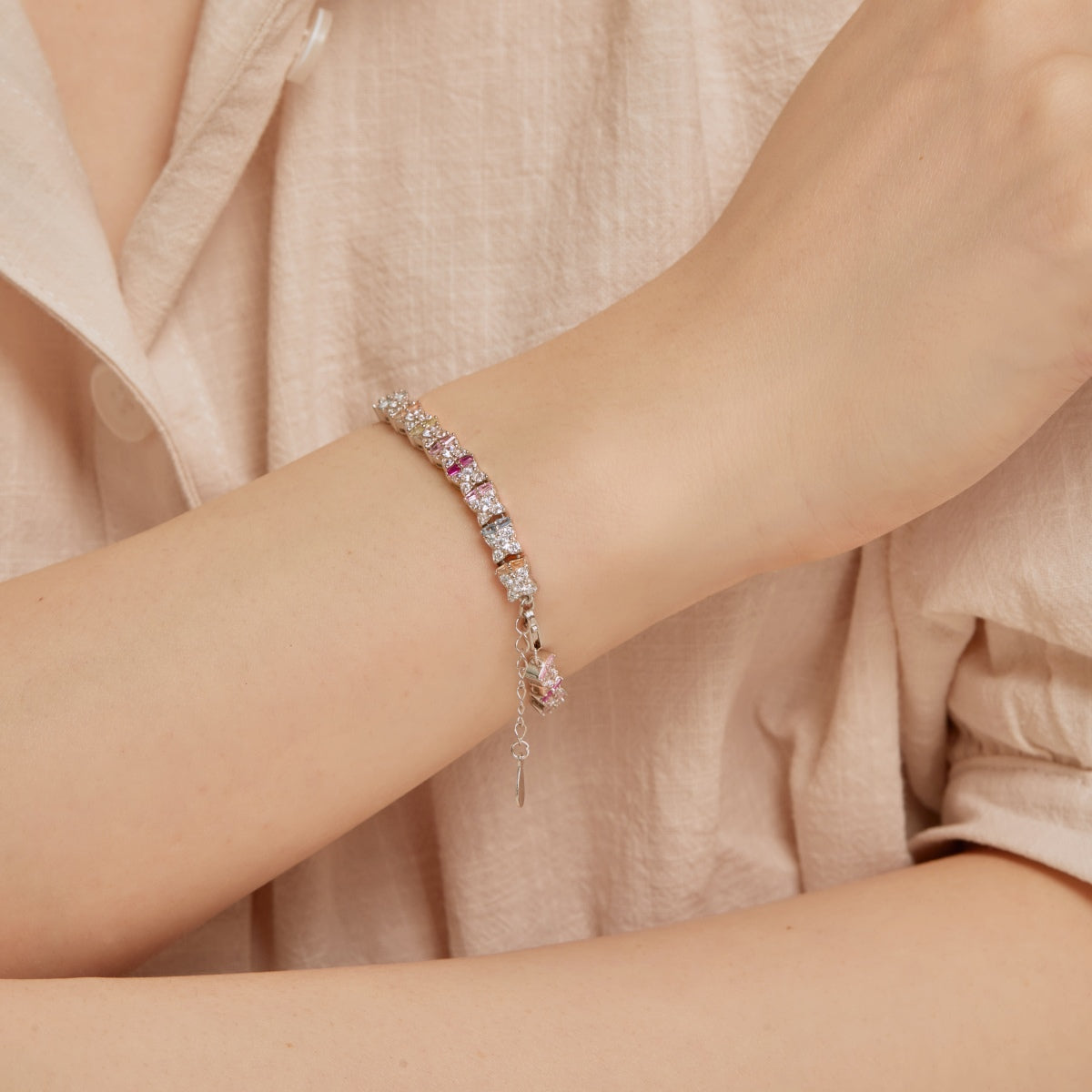 [GALE]Unique Colorful Flower Shape Daily Bracelet