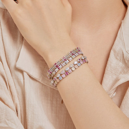 [GALE]Dainty Radiant Emerald Cut Daily Bracelet