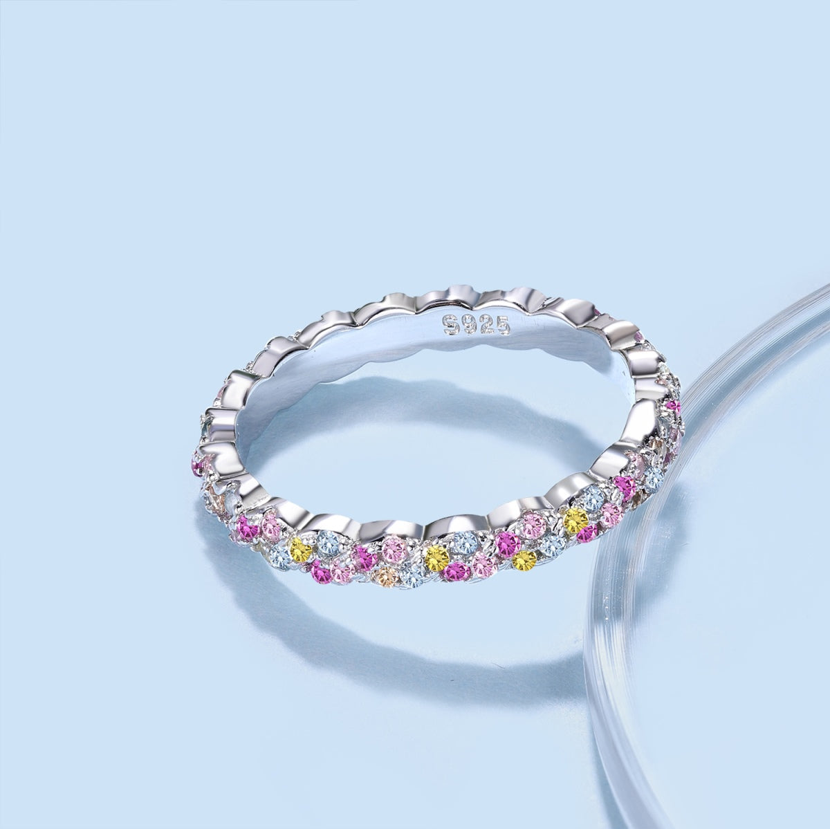 [GALE]Dainty Ebullient Round Cut Daily Ring
