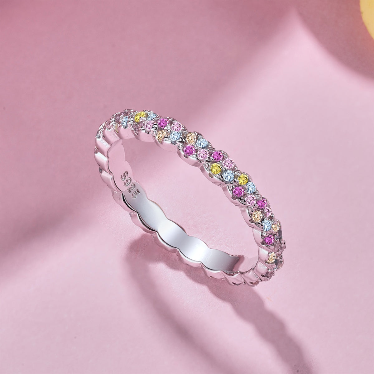 [GALE]Dainty Ebullient Round Cut Daily Ring
