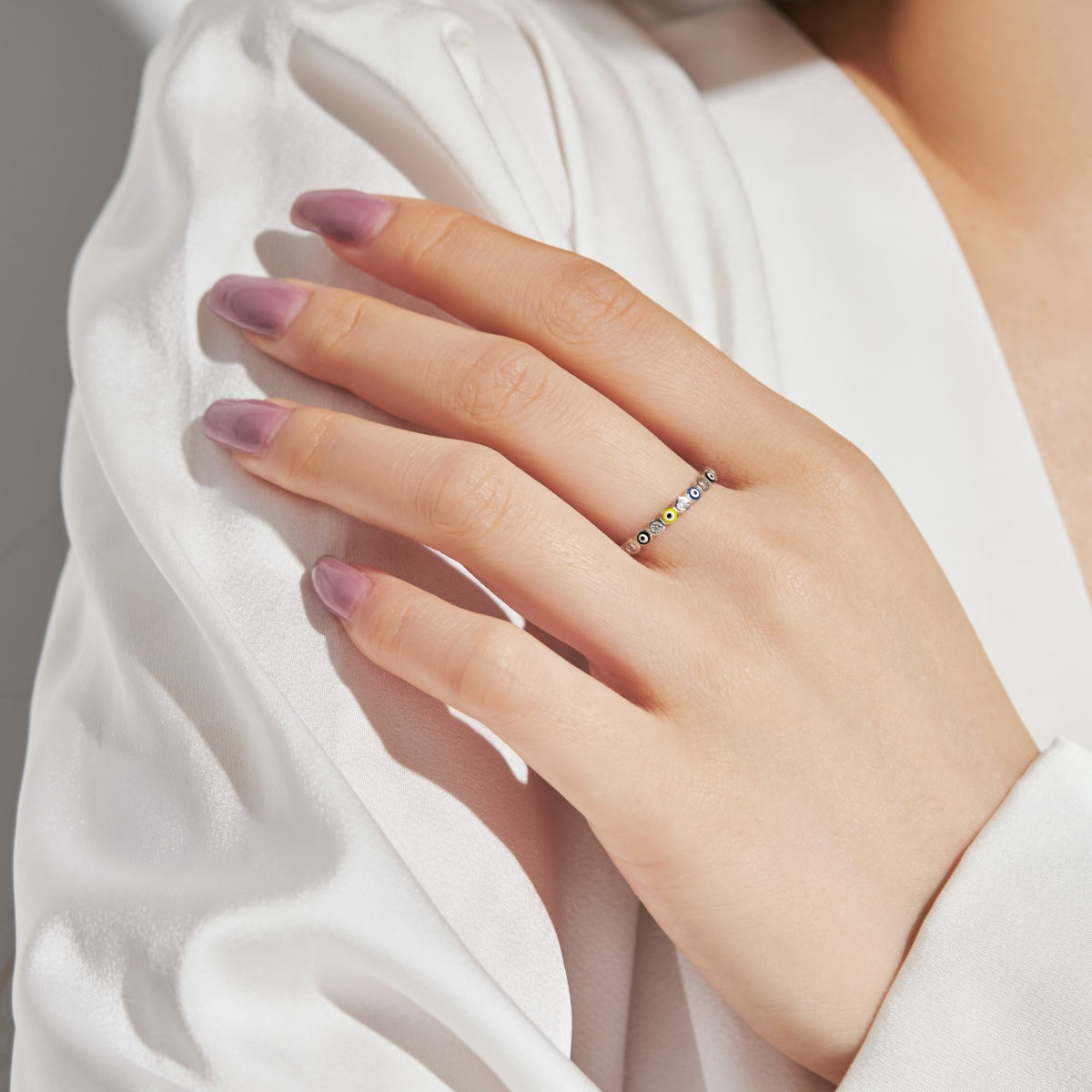 [GALE]Sparkling Vibrant Round Shape Daily Ring