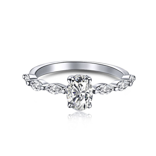 [NEU] 0,75 Karat Luxuriöser, lebendiger, länglicher Kissenschliff-Ring für den Alltag