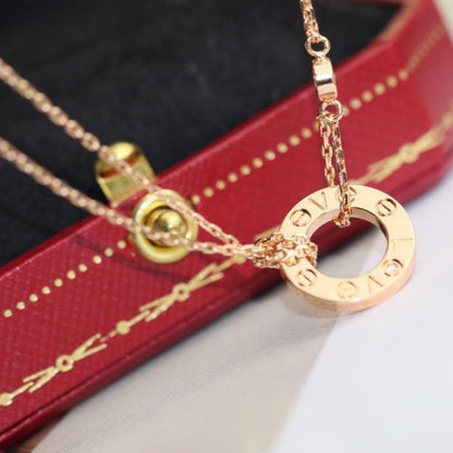 [NOVO] Liebeskette, verstellbar, Roségold, 2 Diamanten 