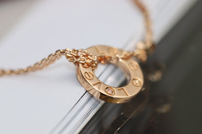 [NOVO] Liebeskette, verstellbar, Roségold, 2 Diamanten 