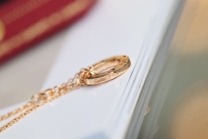 [NOVO] Liebeskette, verstellbar, Roségold, 2 Diamanten 