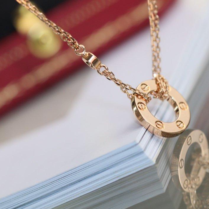 [NOVO] Liebeskette, verstellbar, Roségold, 2 Diamanten 