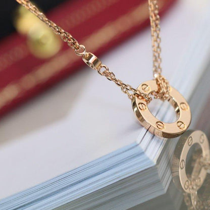 [NOVO] Liebeskette, verstellbar, Roségold, 2 Diamanten 