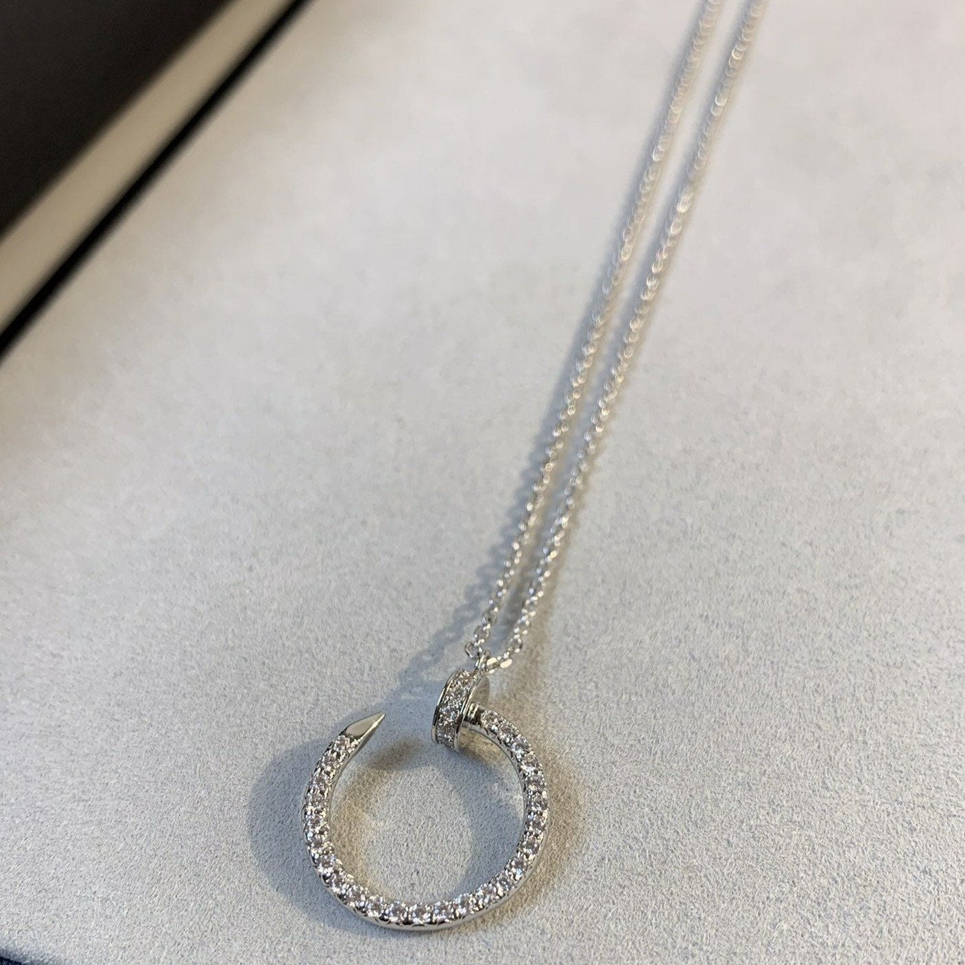 [NOVO]JUSTE HALSKETTE SILBER DIAMANTEN 
