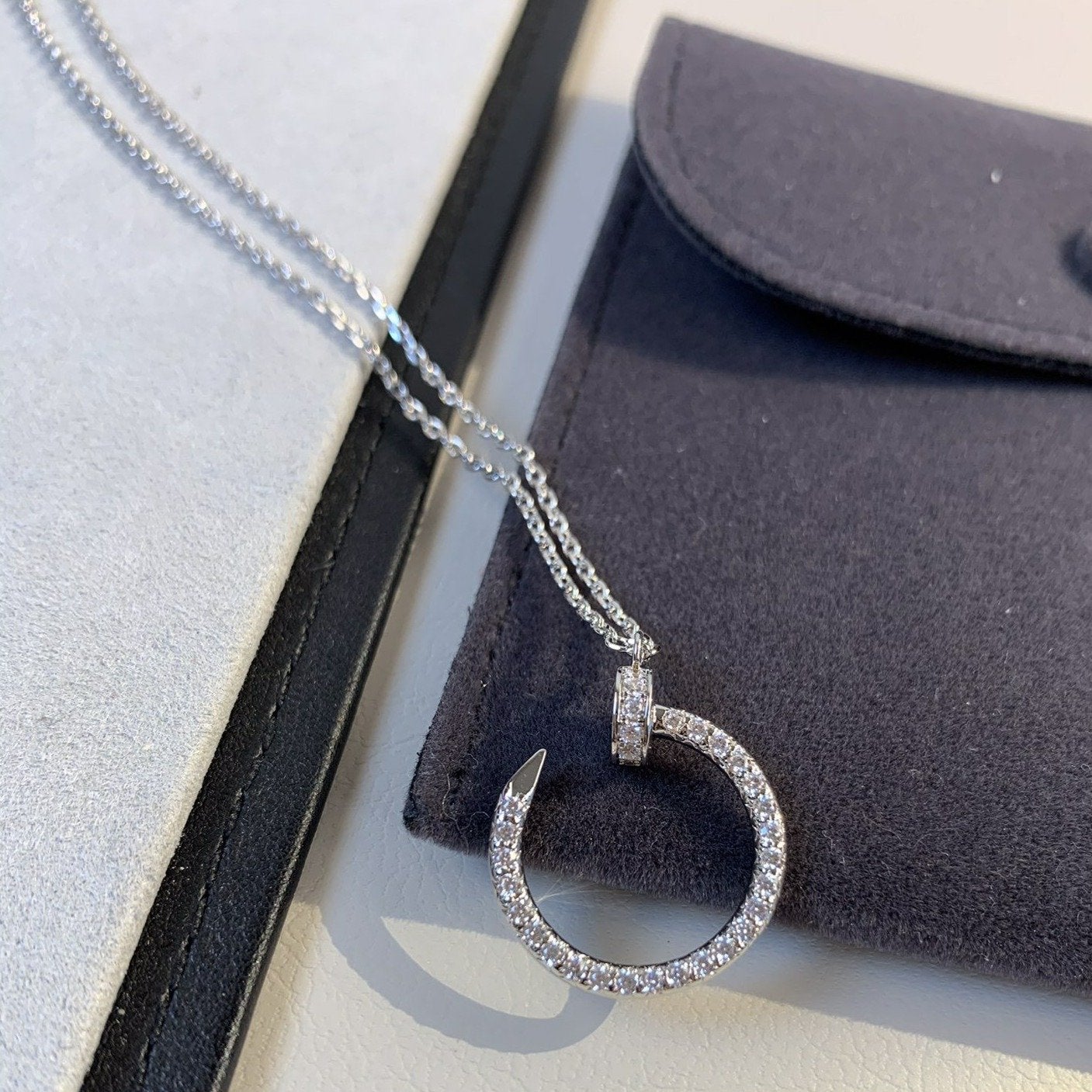 [NOVO]JUSTE HALSKETTE SILBER DIAMANTEN 