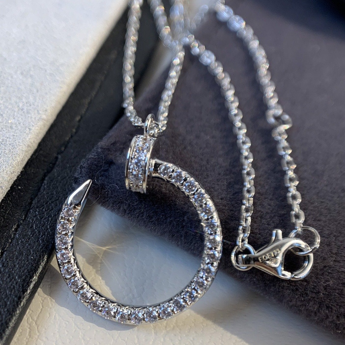 [NOVO]JUSTE HALSKETTE SILBER DIAMANTEN 