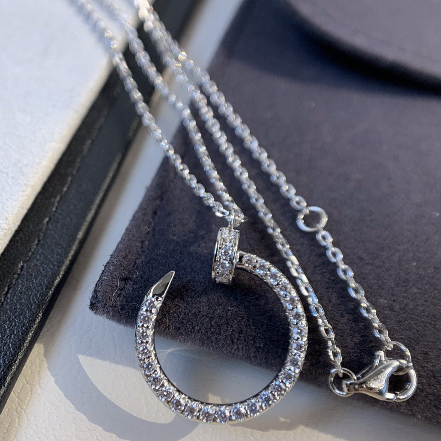 [NOVO]JUSTE HALSKETTE SILBER DIAMANTEN 