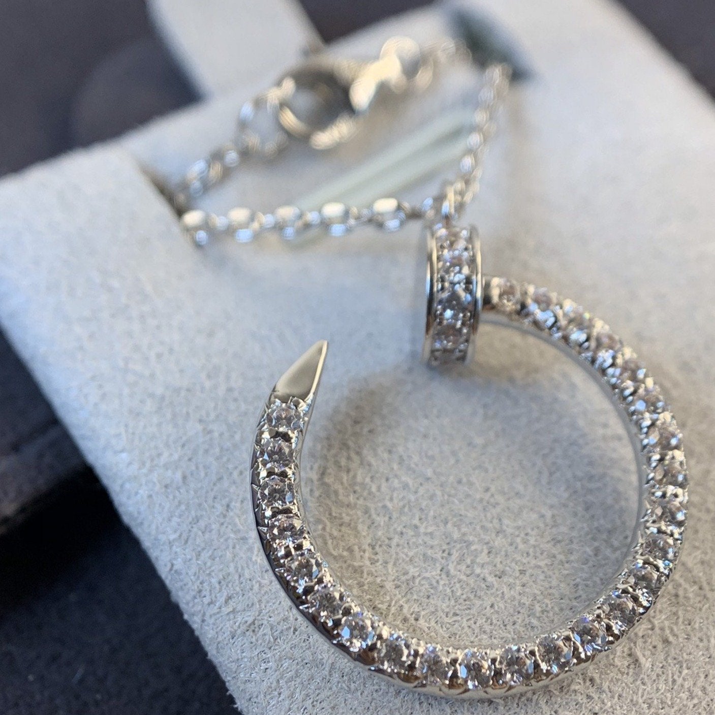 [NOVO]JUSTE HALSKETTE SILBER DIAMANTEN 