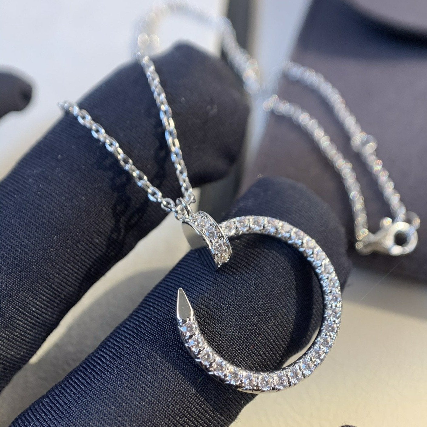 [NOVO]JUSTE HALSKETTE SILBER DIAMANTEN 