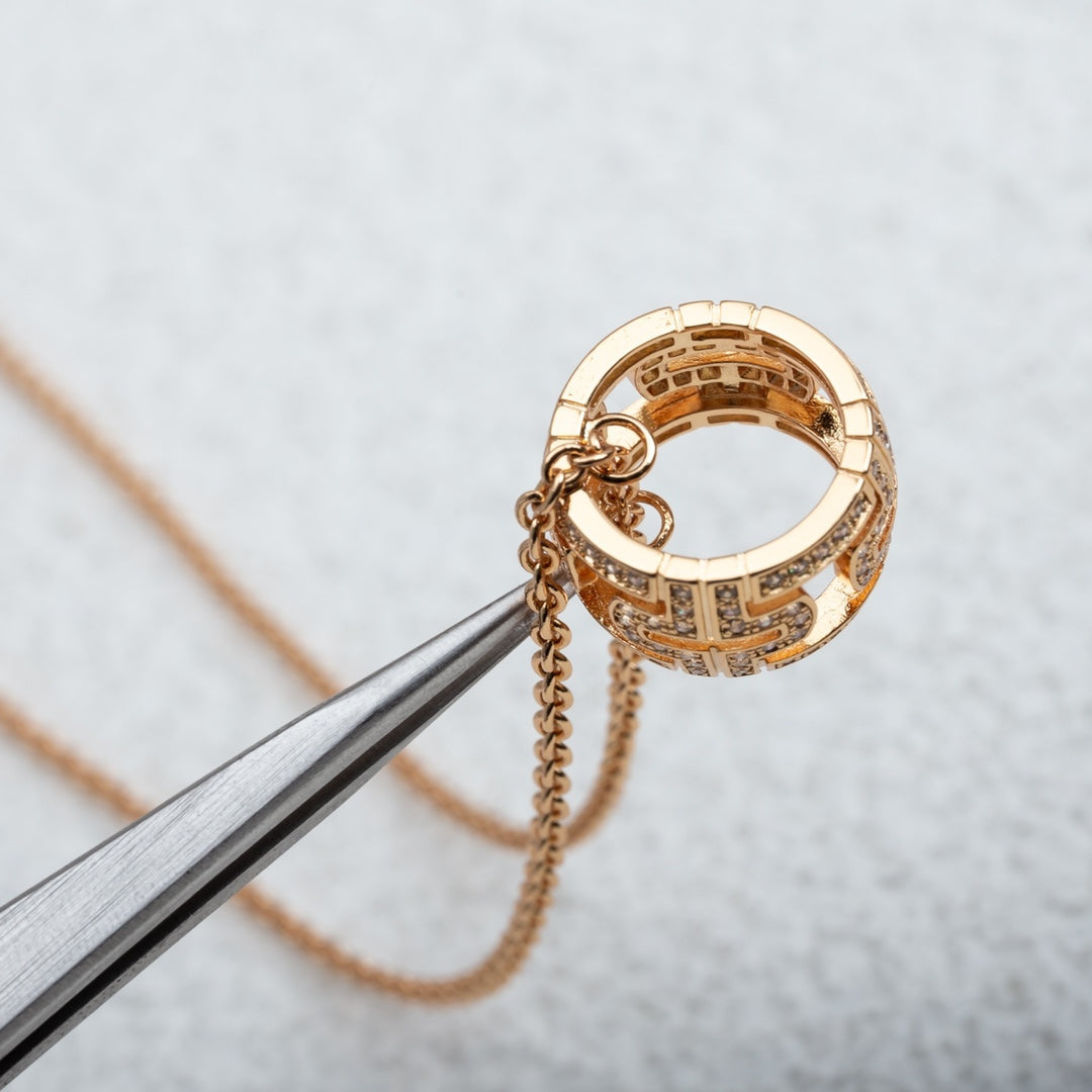 [GALE]PARENTESI NECKLACE PINK GOLD DIAMOND