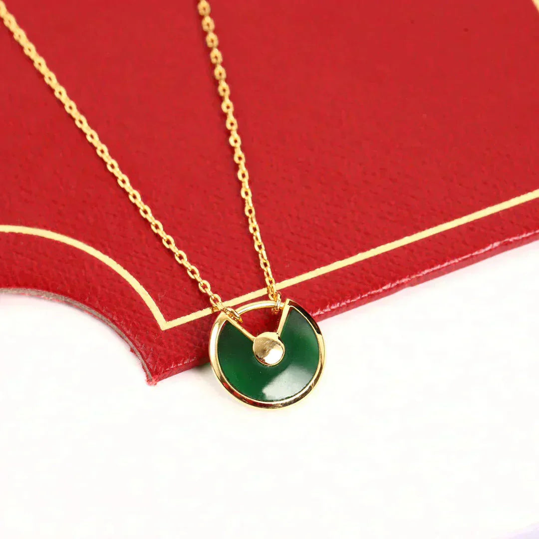 [GALE]AMULETTE GOLD MALACHITE NECKLACE