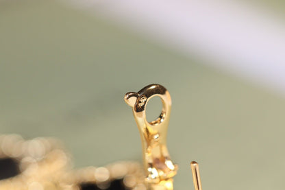 [NOVO] Kleeblatt-Ohrringe Gold Onyx Perlmutt 3 Motive 