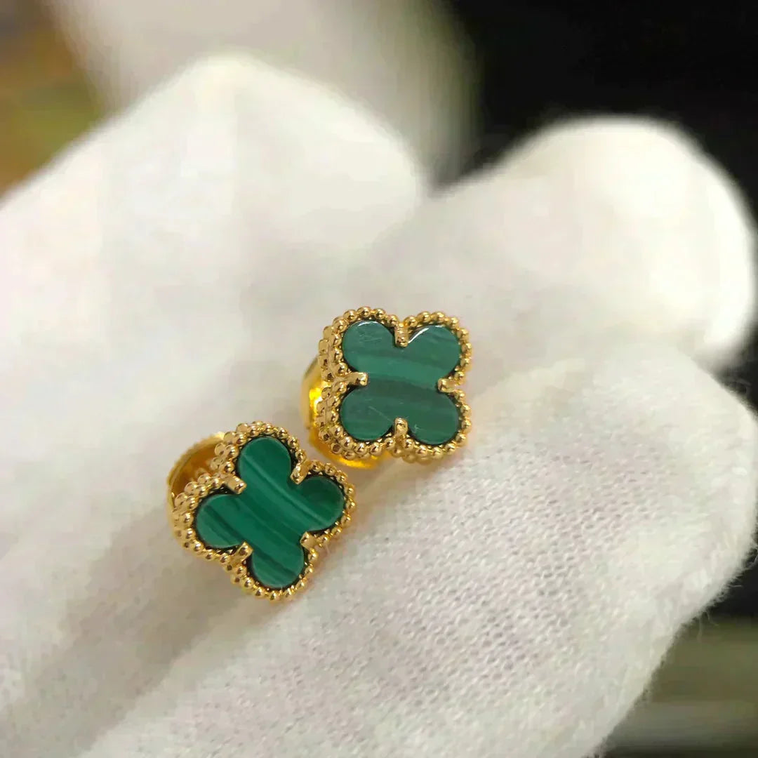 [NOVO]CLOVER MINI 9,5MM MALACHIT-OHRRINGE