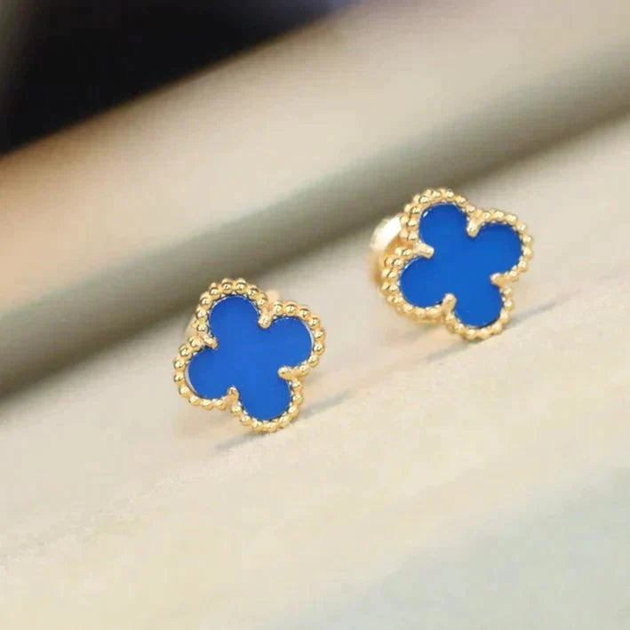 [GALE]CLOVER MINI 9.5MM TURQUOISE EARRINGS