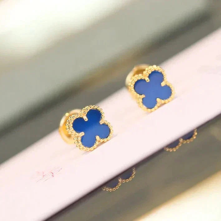 [GALE]CLOVER MINI 9.5MM TURQUOISE EARRINGS