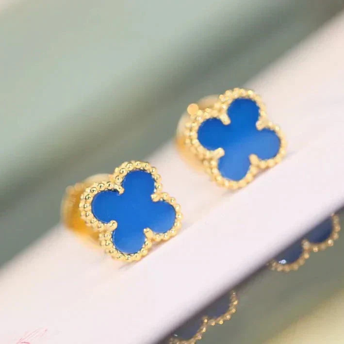 [GALE]CLOVER MINI 9.5MM TURQUOISE EARRINGS
