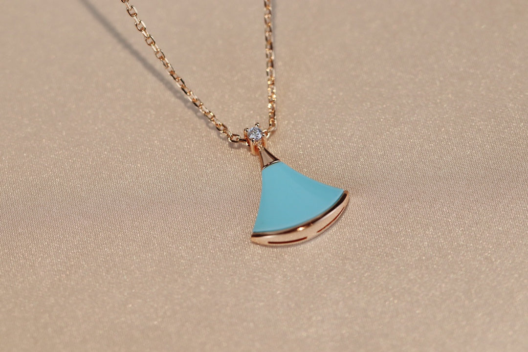 [GALE]DREAM NECKLACE TURQUOISE PINK GOLD