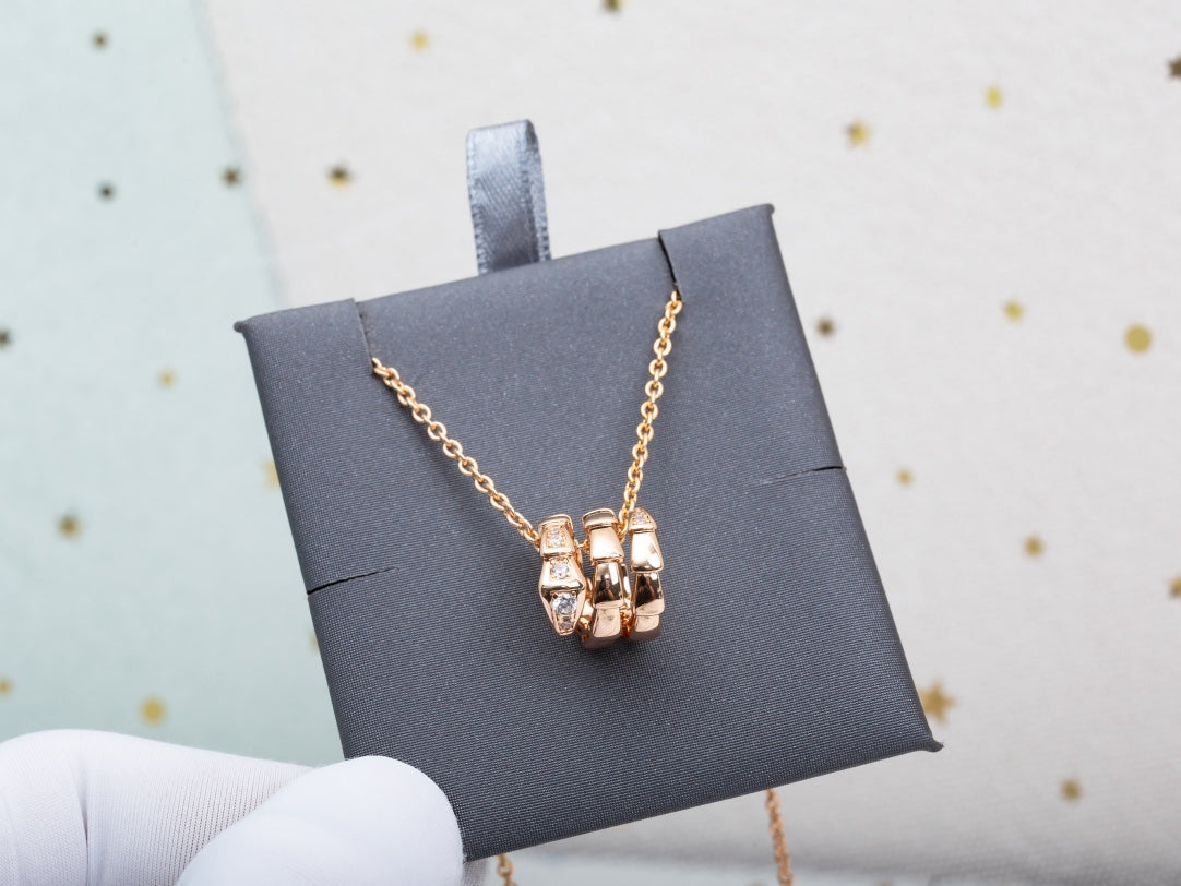 [GALE]SERPENTI PINK GOLD NECKLACE DIAMOND