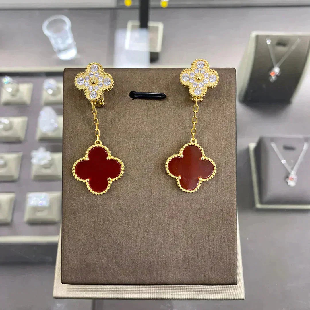 [GALE]CLOVER  2 MOTIFS  DIAMOND  EARRINGS (MULTIPLE CHOICESç´