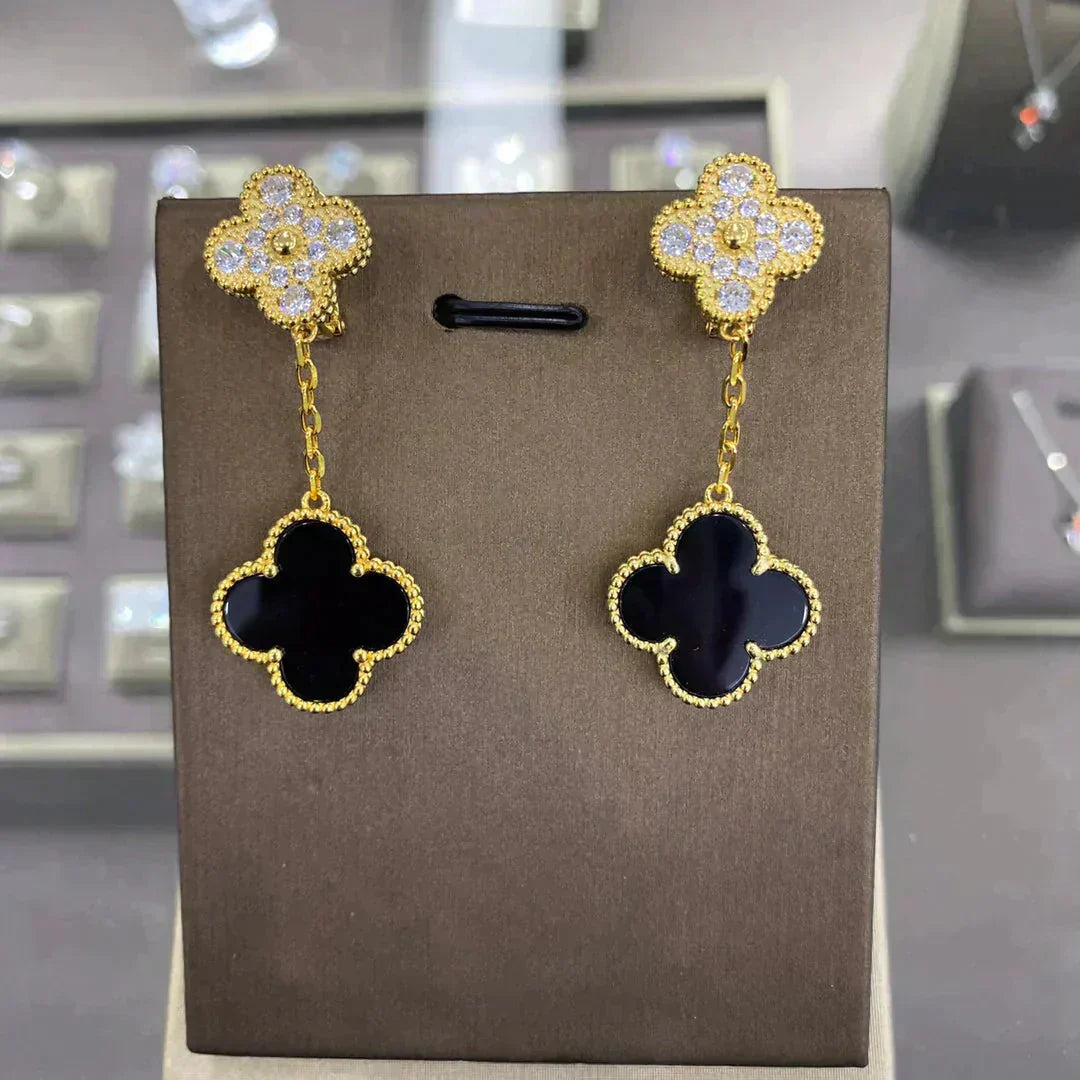 [GALE]CLOVER  2 MOTIFS  DIAMOND  EARRINGS (MULTIPLE CHOICESç´