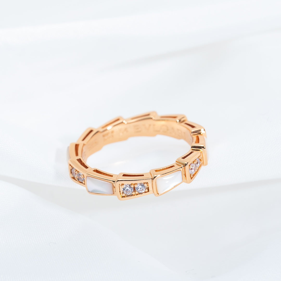 [GALE]SERPENTI RING PINK GOLD DIAMOND MOP 3MM