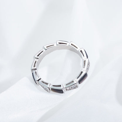 [GALE]SERPENTI RING SILVER  DIAMOND BLACK MOP 3MM