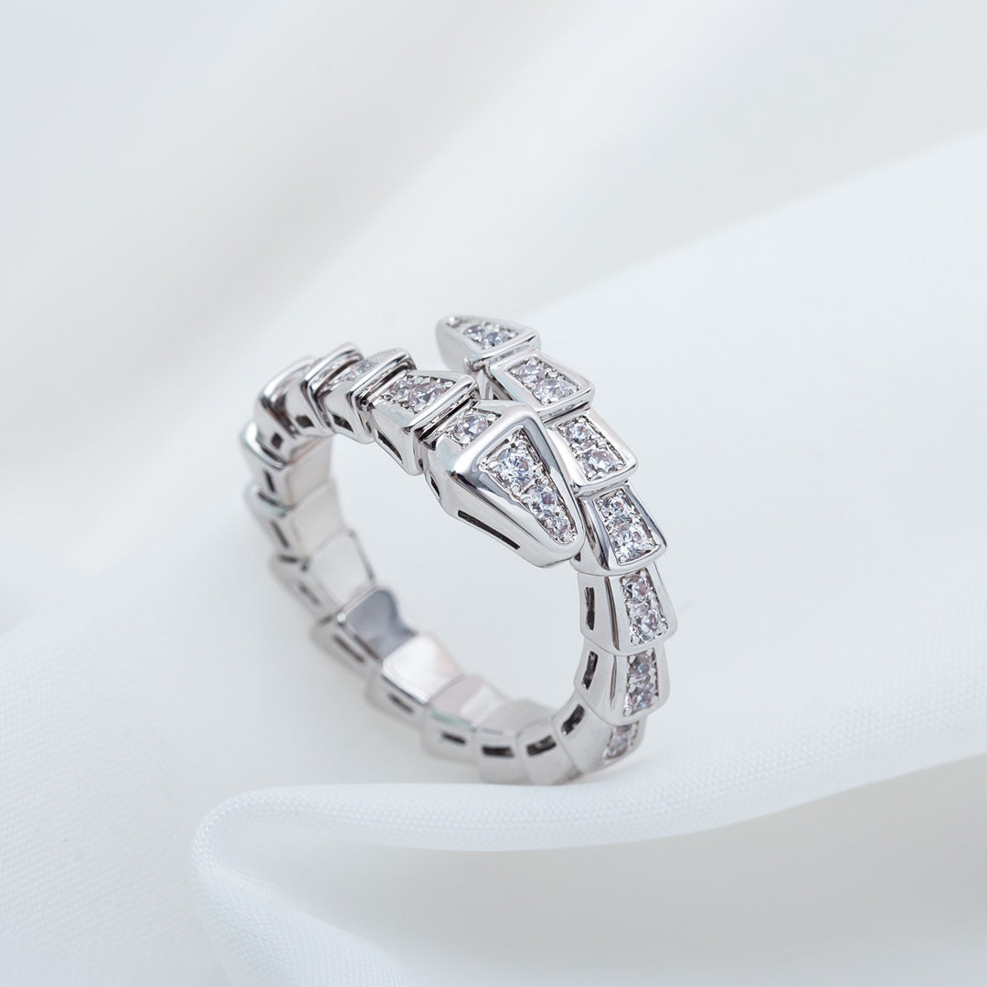 [GALE]SERPENTI RING SILVER DIAMOND PAVED 4MM