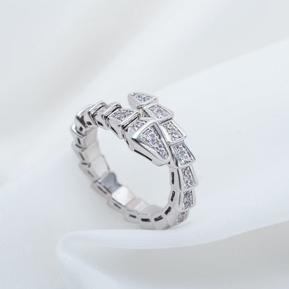 [GALE]SERPENTI RING SILVER DIAMOND PAVED 4MM