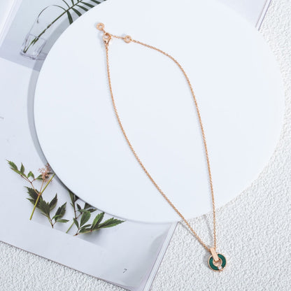 [GALE]GARI NECKLACE PINK GOLD MALACHITE