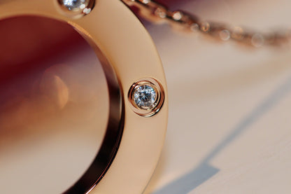 [NOVO] Liebeskette 16 mm 6 Diamanten Roségold