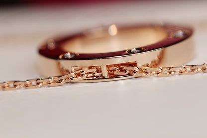 [NOVO] Liebeskette 16 mm 6 Diamanten Roségold